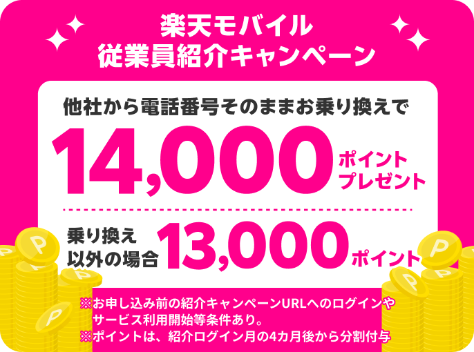 他社から電話番号そのままお乗り換えで14,000ポイントプレゼント、乗り換え以外の場合は7,000ポイント